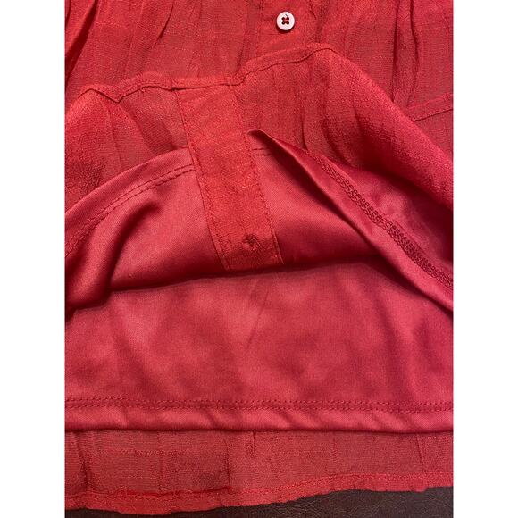 Indigo Rose Red Lace Sleeve Button Front Tiered Dress Women’s 2X - Picture 4 of 8